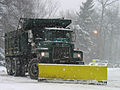 DM dump truck with snowplow