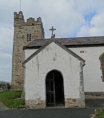 Tŵr ychwanegol Eglwys Rhos, neu 'Cadair y Rheithor