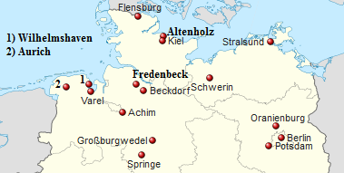 Lage der Vereine der Staffel Nord