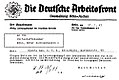 1943 bittet „Die Deutsche Arbeitsfront“ die Wirtschaftskammer um eine Auszeichnung