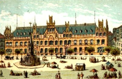 neugotischer Postpalast von 1884 von Ernst Hake