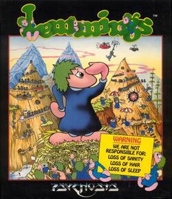 Lemmings video game cover art