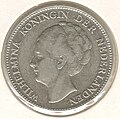 Coin -Portrait of Queen Wilhelmina, used between 1921 and 1945