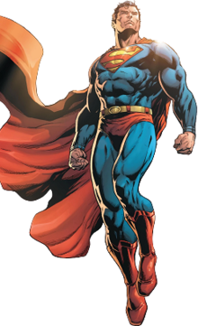 Superman with his cape billowing