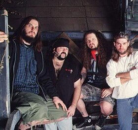 Pantera circa 2000. Left to right: Phil Anselmo, Vinnie Paul, Dimebag Darrell and Rex Brown.