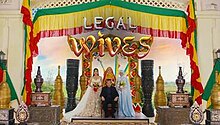 An image of Andrea Torres, Alice Dixson, Dennis Trillo and Bianca Umali in a temple. The series title is displayed on the upper side of the image.