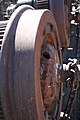 A Spare flanged wheel and axle assembly kept at the Echo Mountain maintenance barn for repair of the cars moving from Echo to the Mount Lowe Tavern.