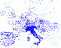 MetaCarta query for "vino" shows the outline of Italy