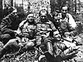 Cichociemny Jan Piwnik (Ponury) and his colleagues from the Kedyw unit of the Home Army;Radom-Kielce Home Army area, 1944