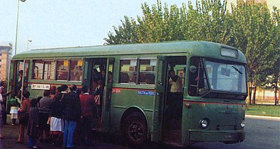 Autobus 309 all'allora capolinea di Colli Aniene, fine anni settanta