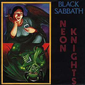 Обложка сингла Black Sabbath «Neon Knights» (1980)